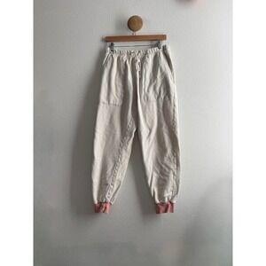 Industry of All Nations Organic Cotton Sweatpants Pink Cuffs Size Large